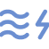 Symbol representing alternating current (AC) electricity.